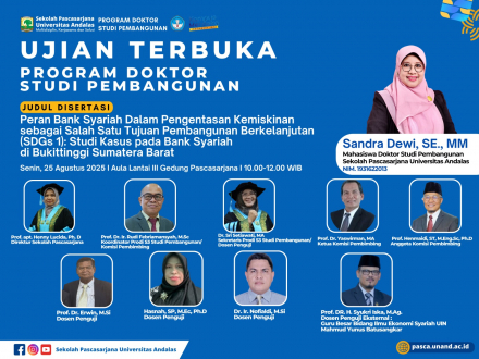 Ujian Terbuka Sandra Dewi Program Doktor Studi Pembangunan